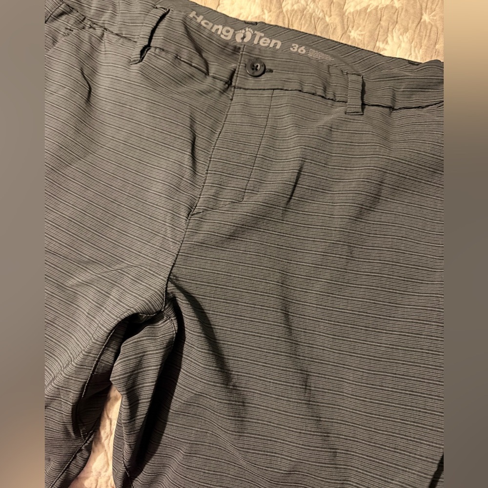 Hang Ten Charcoal Striped Shorts Size 36 Dri fit material